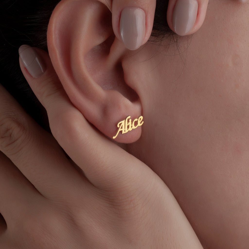 Custom Name Sterling Silver Earrings