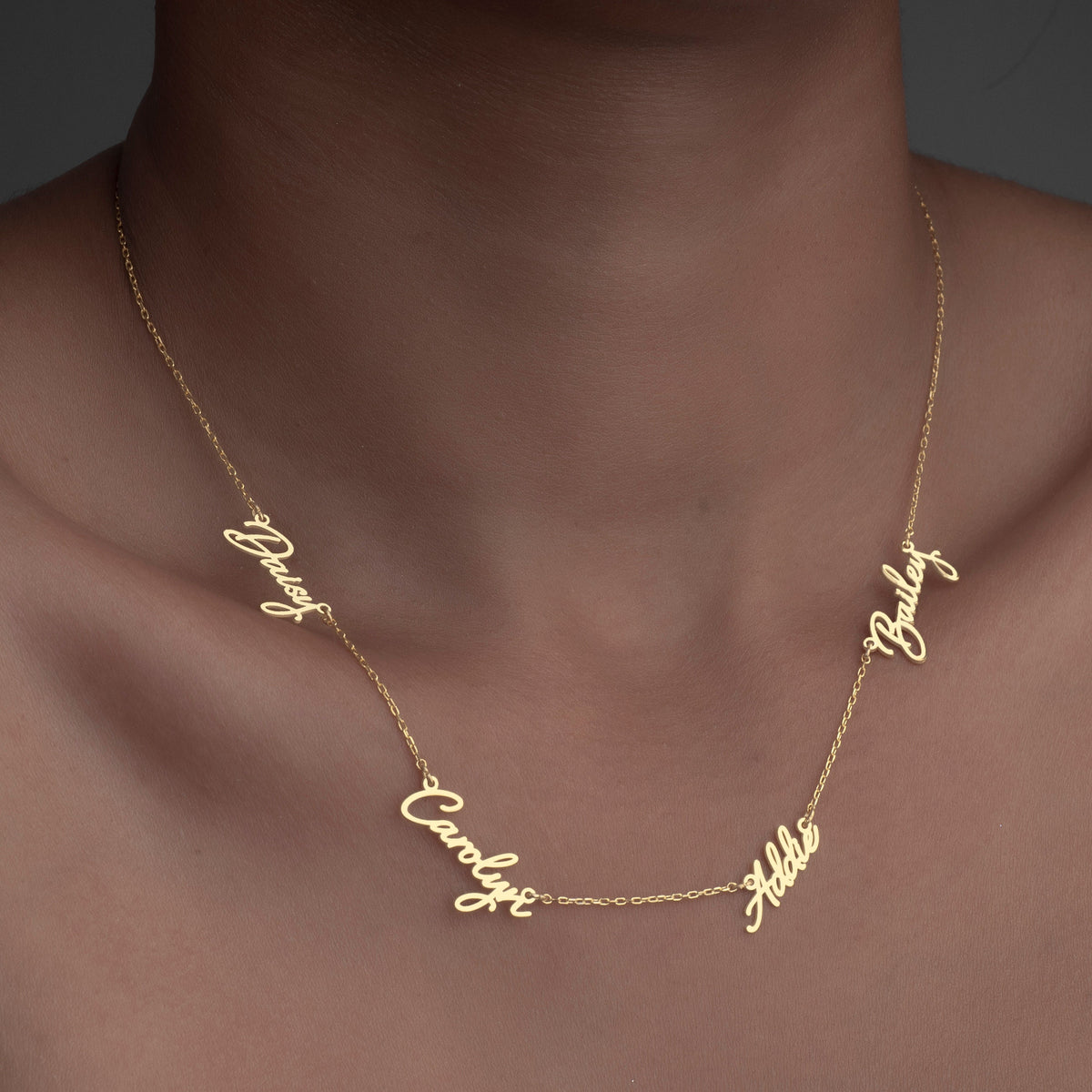 Custom 14K Gold Vermeil Sterling Silver Family Name Necklace