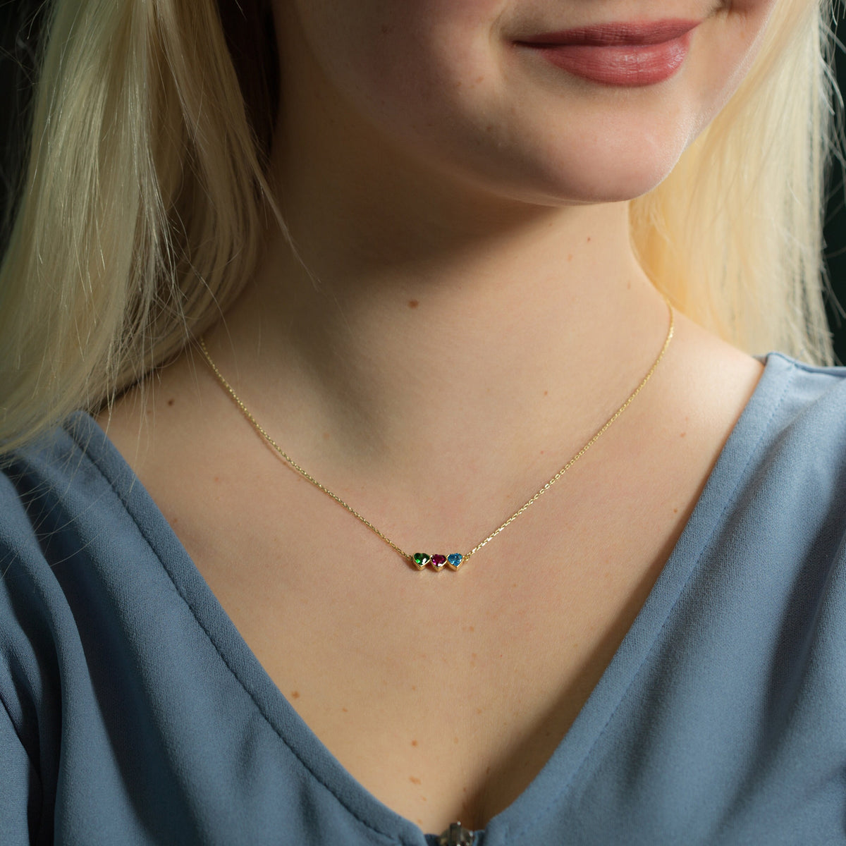 Custom Family Birthstone Necklace