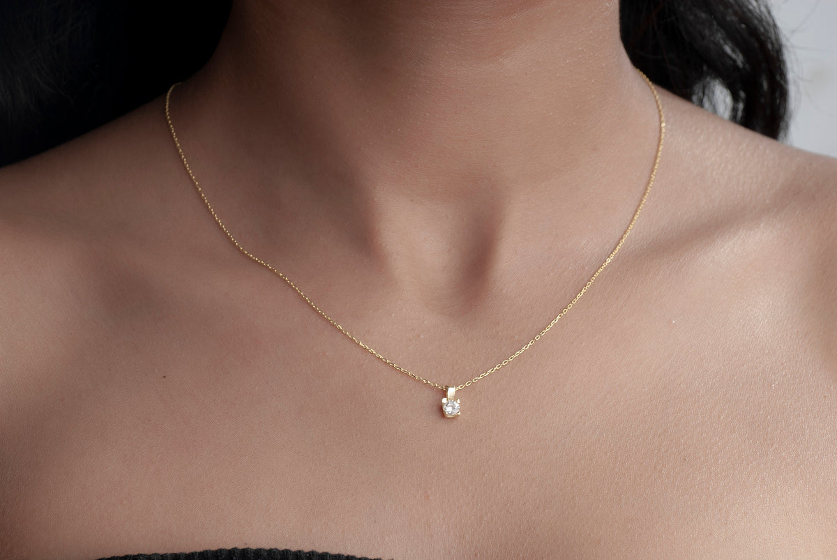 Cubic Zirconia Silver Pendant Necklace