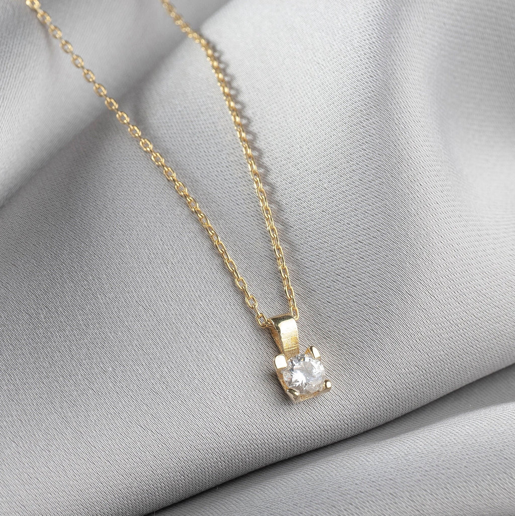Cubic Zirconia Silver Pendant Necklace