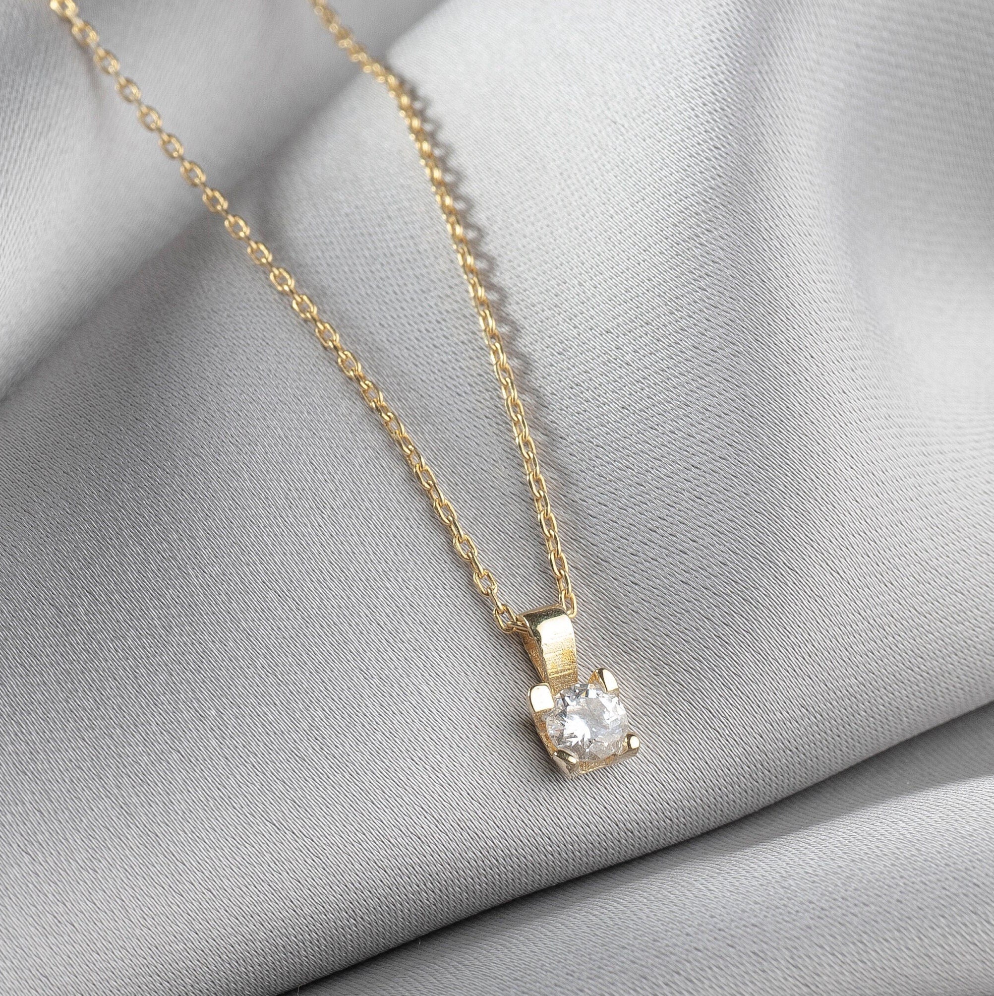 Cubic Zirconia Silver Pendant Necklace