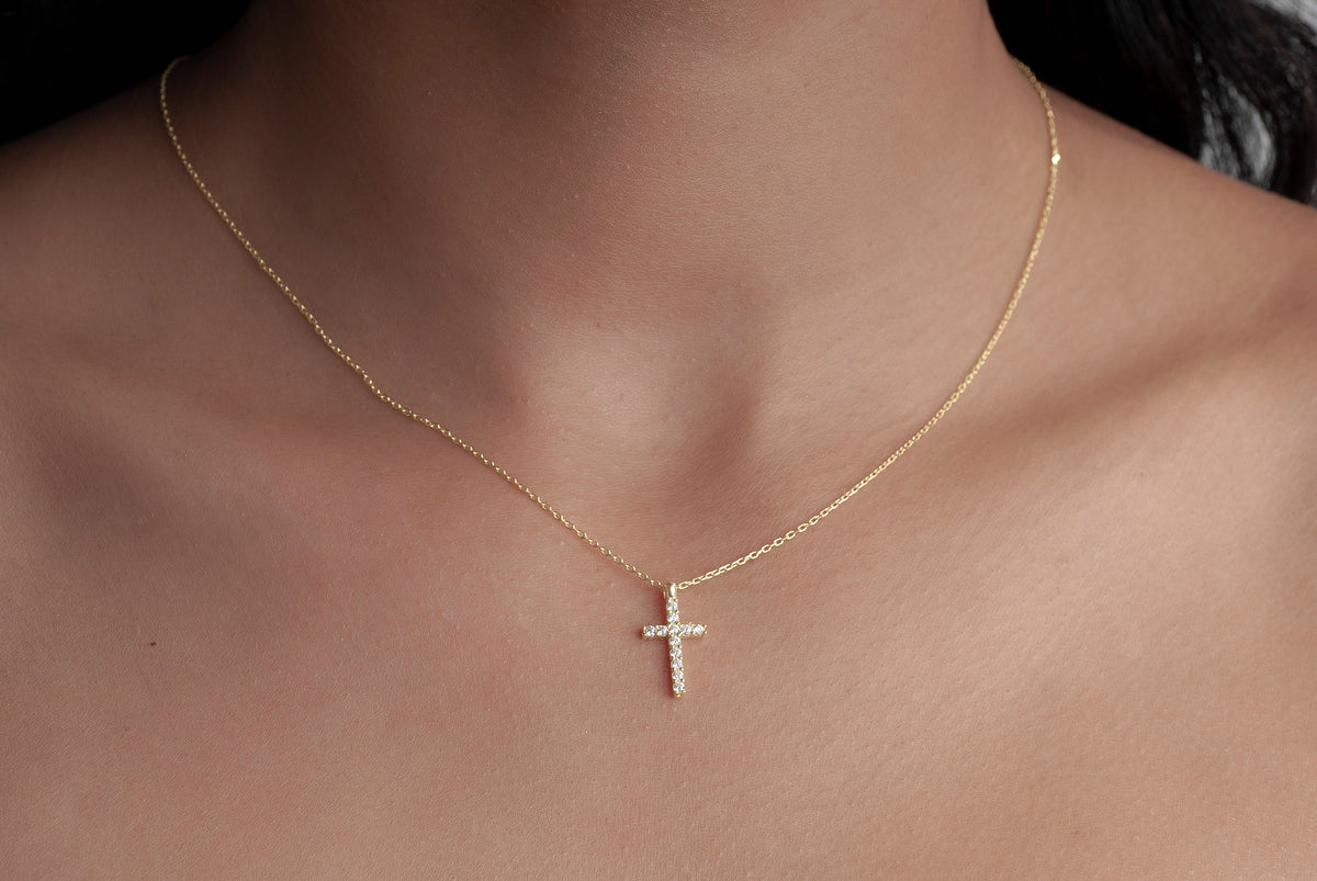 Tiny Gold Cross Necklace