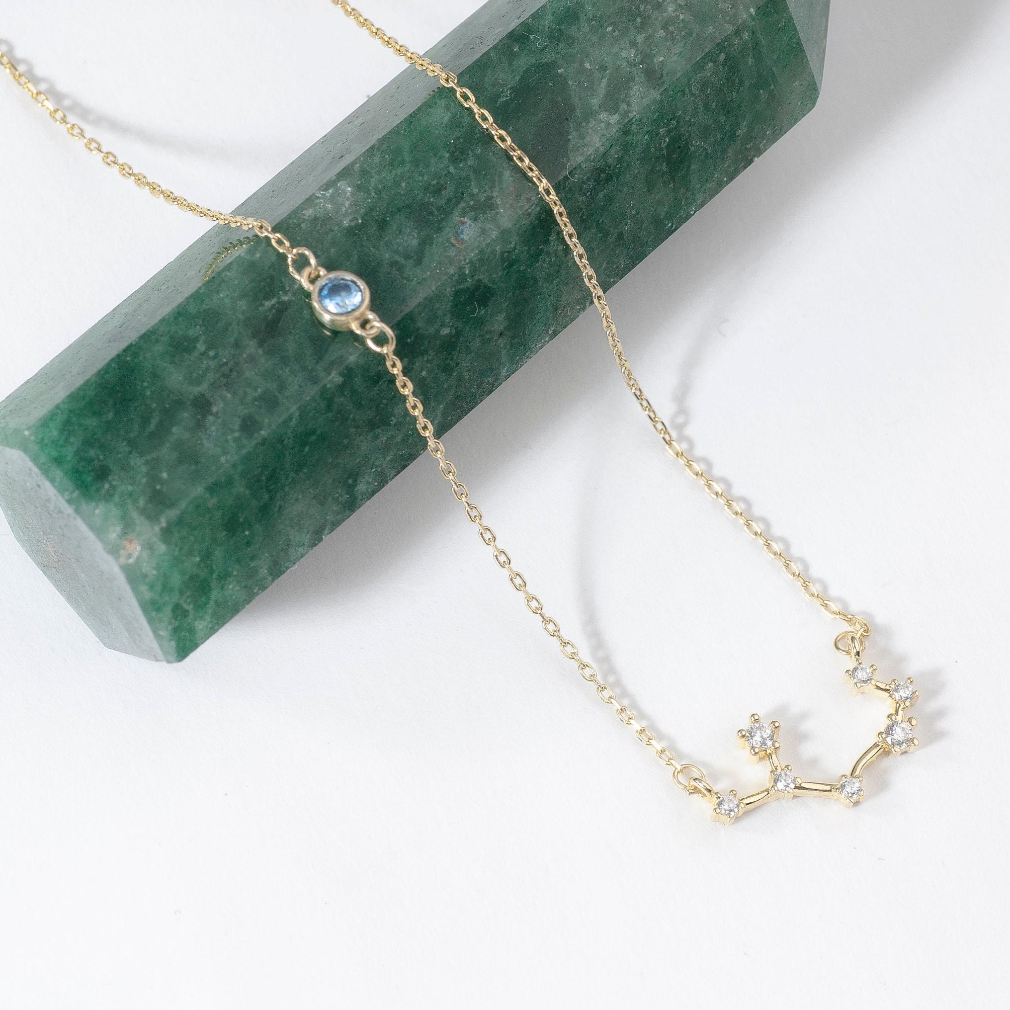 Zodiac necklace with birthstone