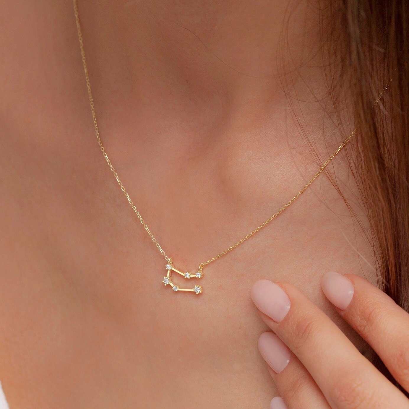 Zodiac necklace with birthstone
