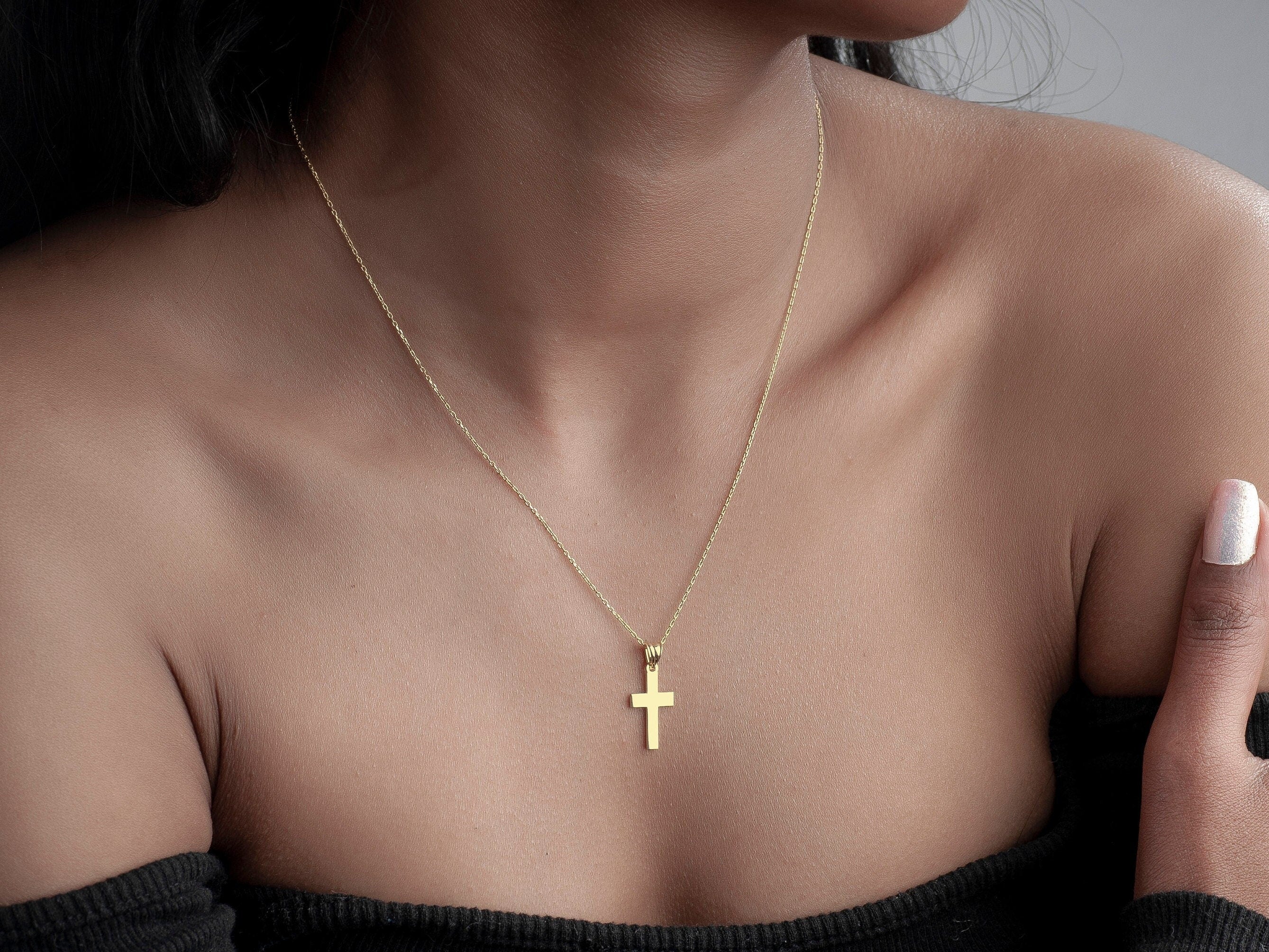 Personalized Sterling Silver Cross Pendant Necklace