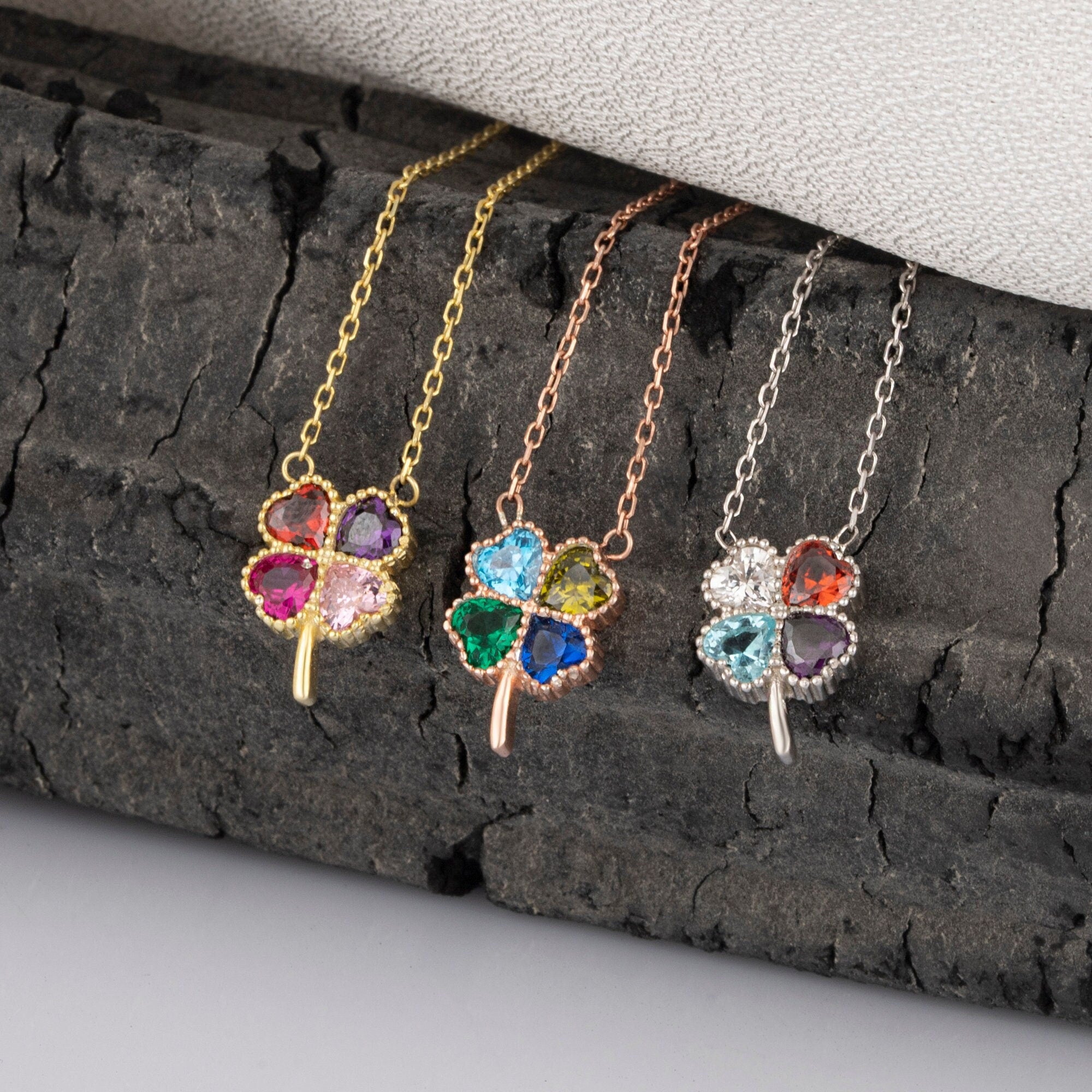 Clover Birthstone Necklace