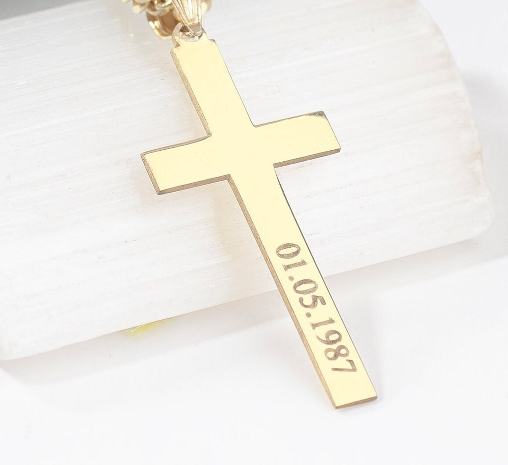 Personalized Sterling Silver Cross Pendant Necklace