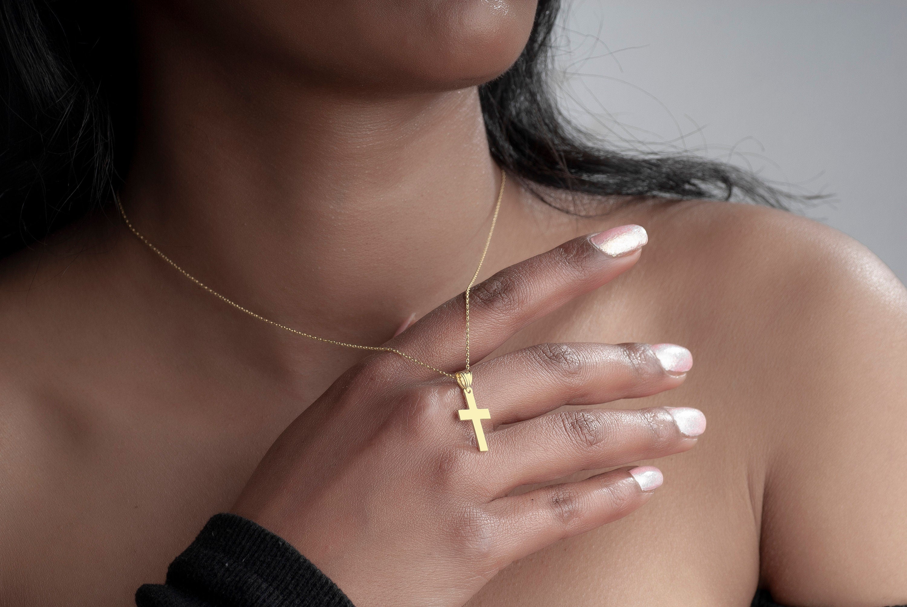 Personalized Sterling Silver Cross Pendant Necklace