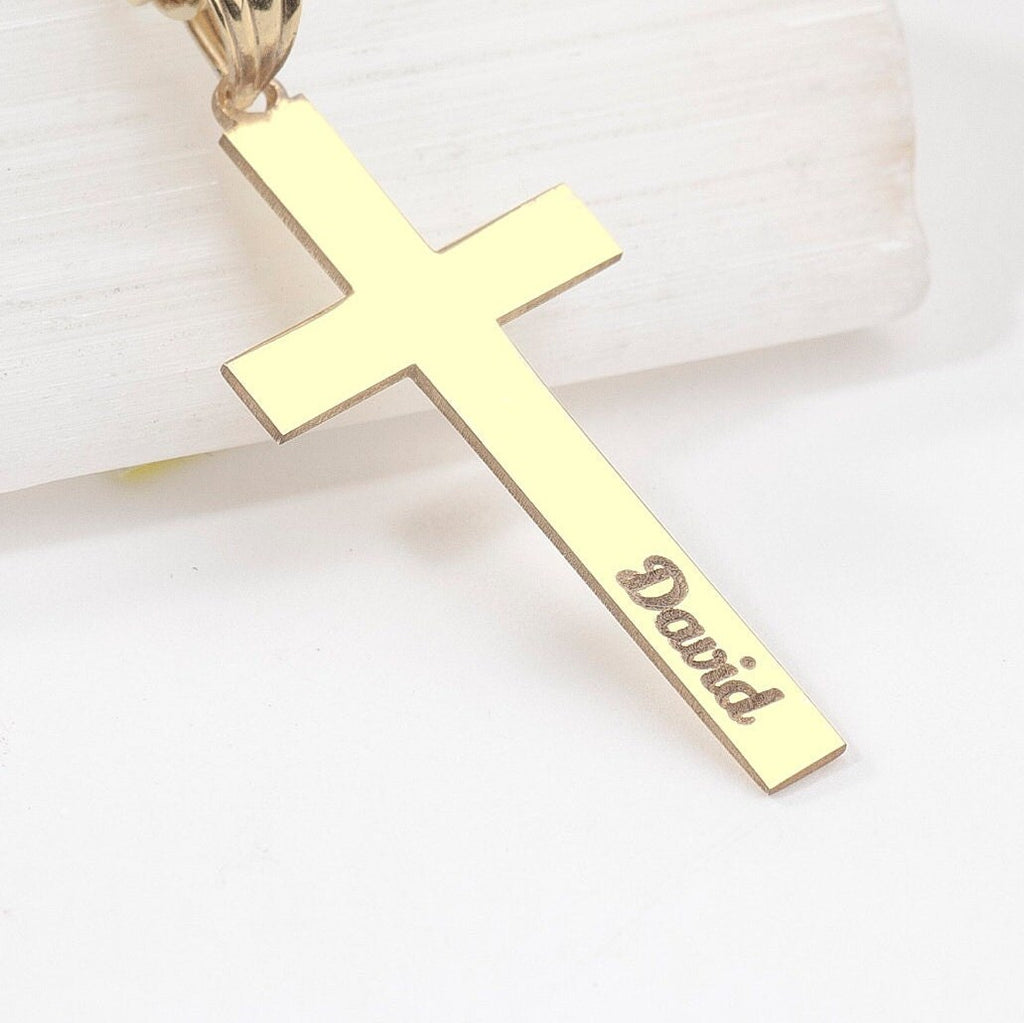 Personalized Sterling Silver Cross Pendant Necklace