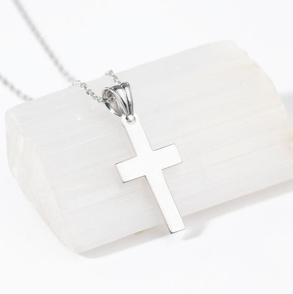 Personalized Sterling Silver Cross Pendant Necklace