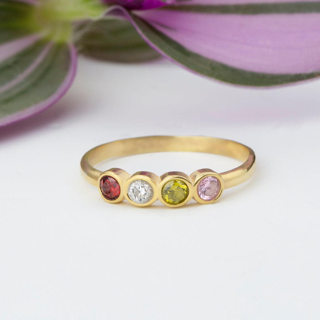 Sterling Silver Family Birthstone Ring