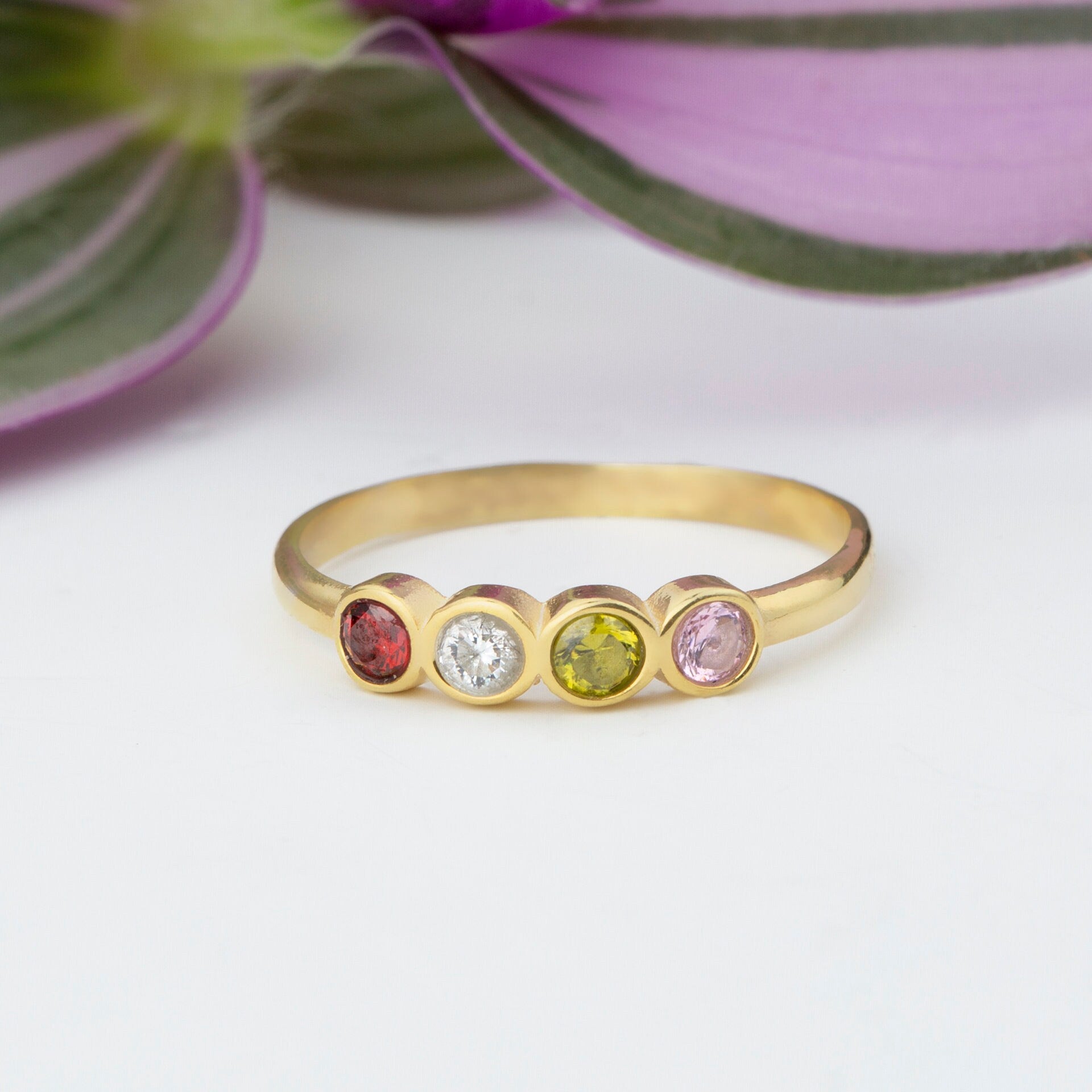 Sterling Silver Family Birthstone Ring