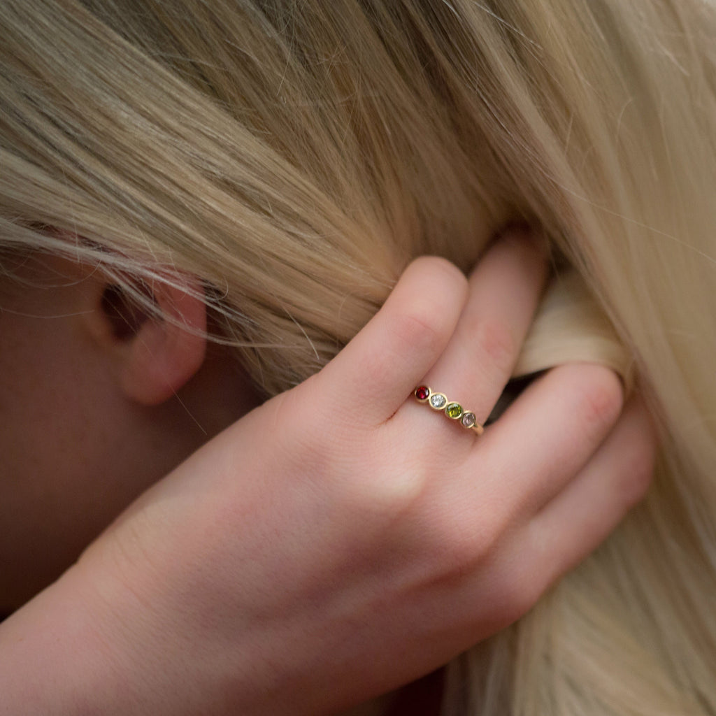Sterling Silver Family Birthstone Ring