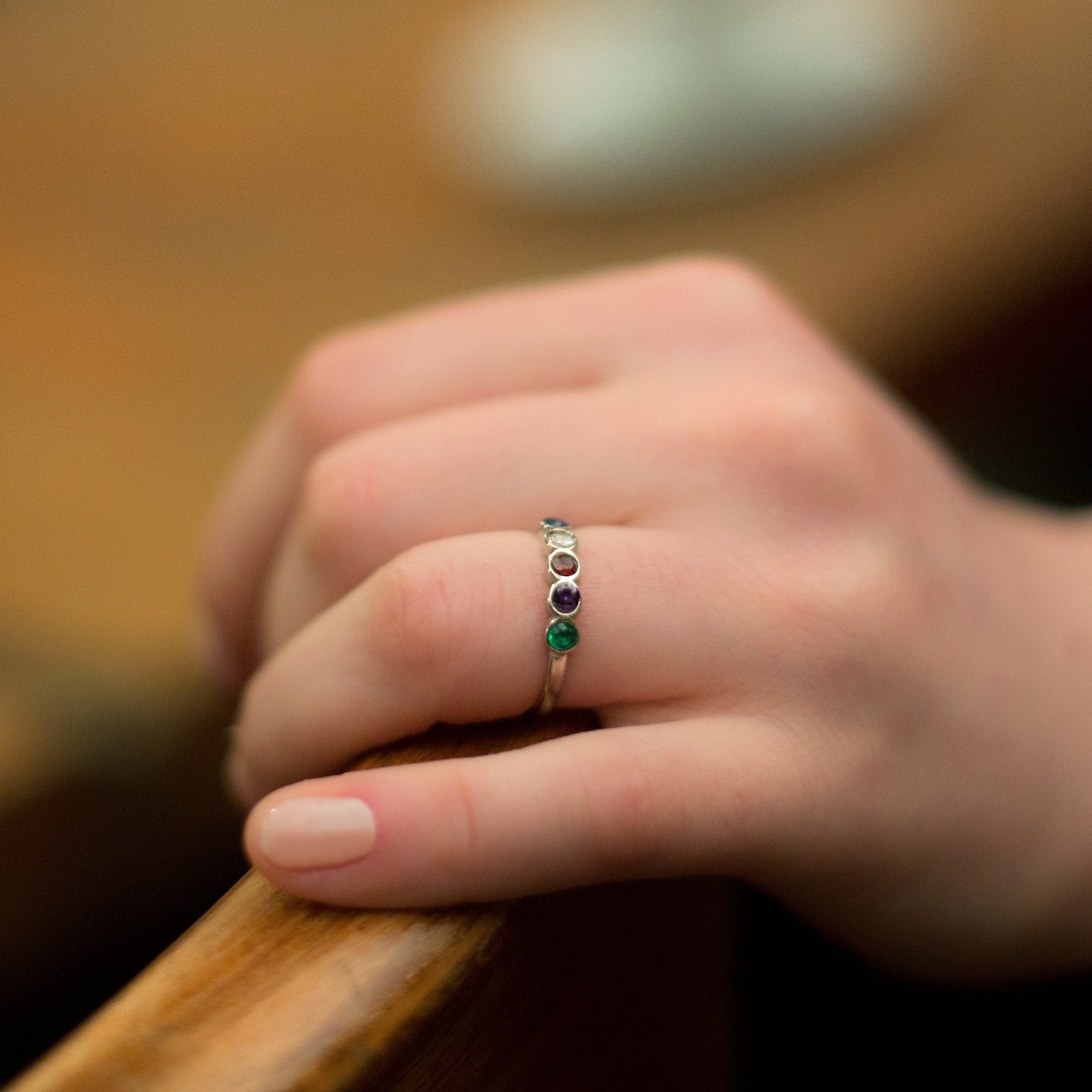 Sterling Silver Family Birthstone Ring