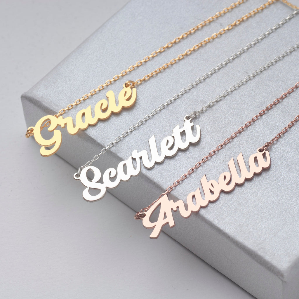 Gold Custom Handwritten Name Necklace