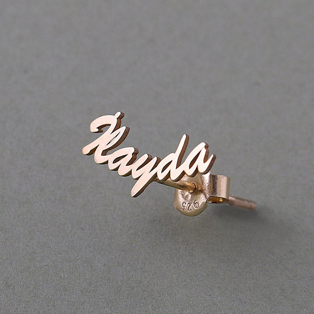 Custom Name Sterling Silver Earrings