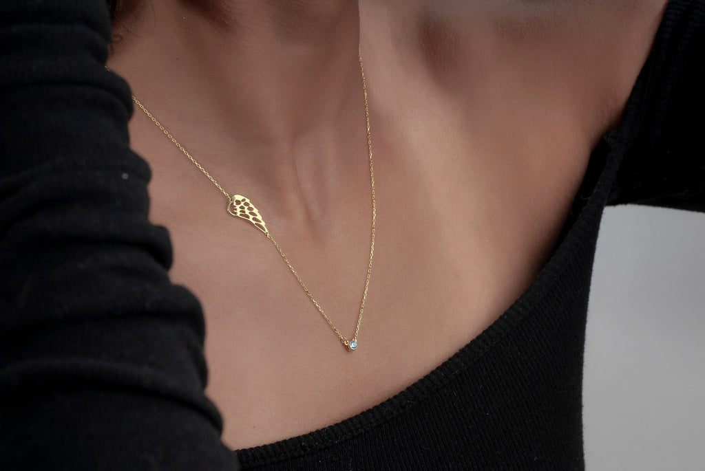 Sterling Silver Birthstone Memorial Necklace