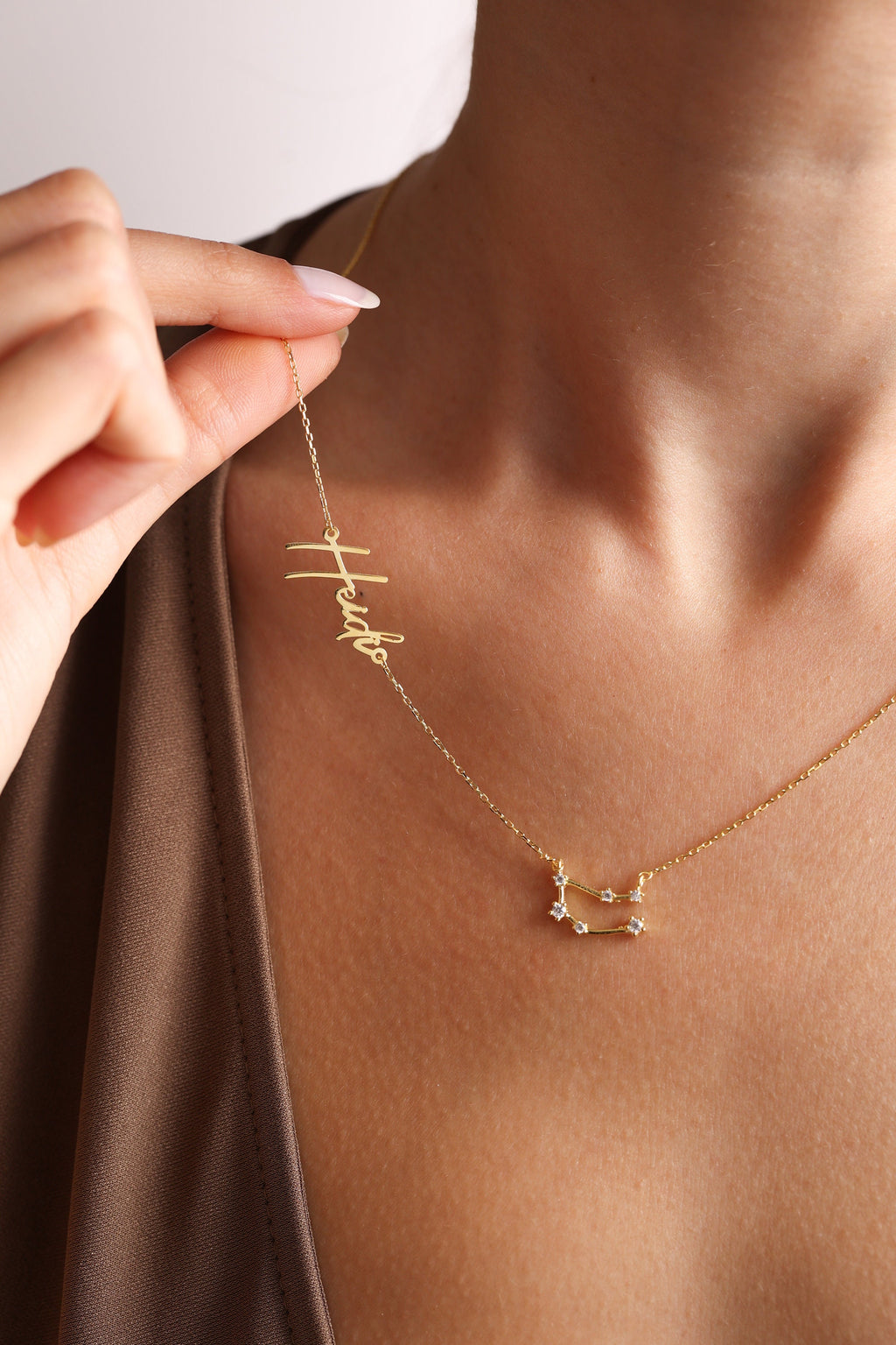 Sterling Silver Zodiac Name Necklace