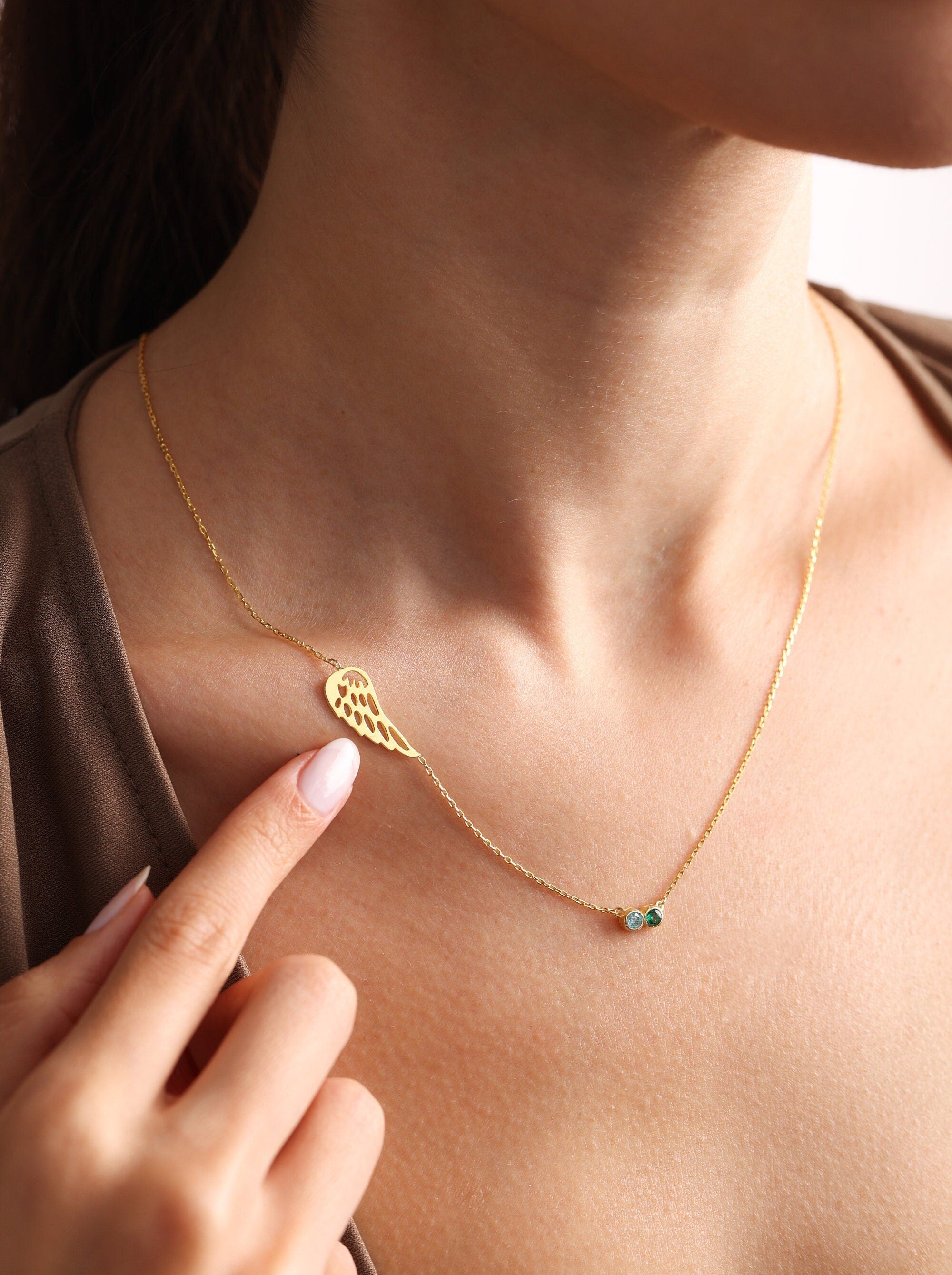 Sterling Silver Birthstone Memorial Necklace