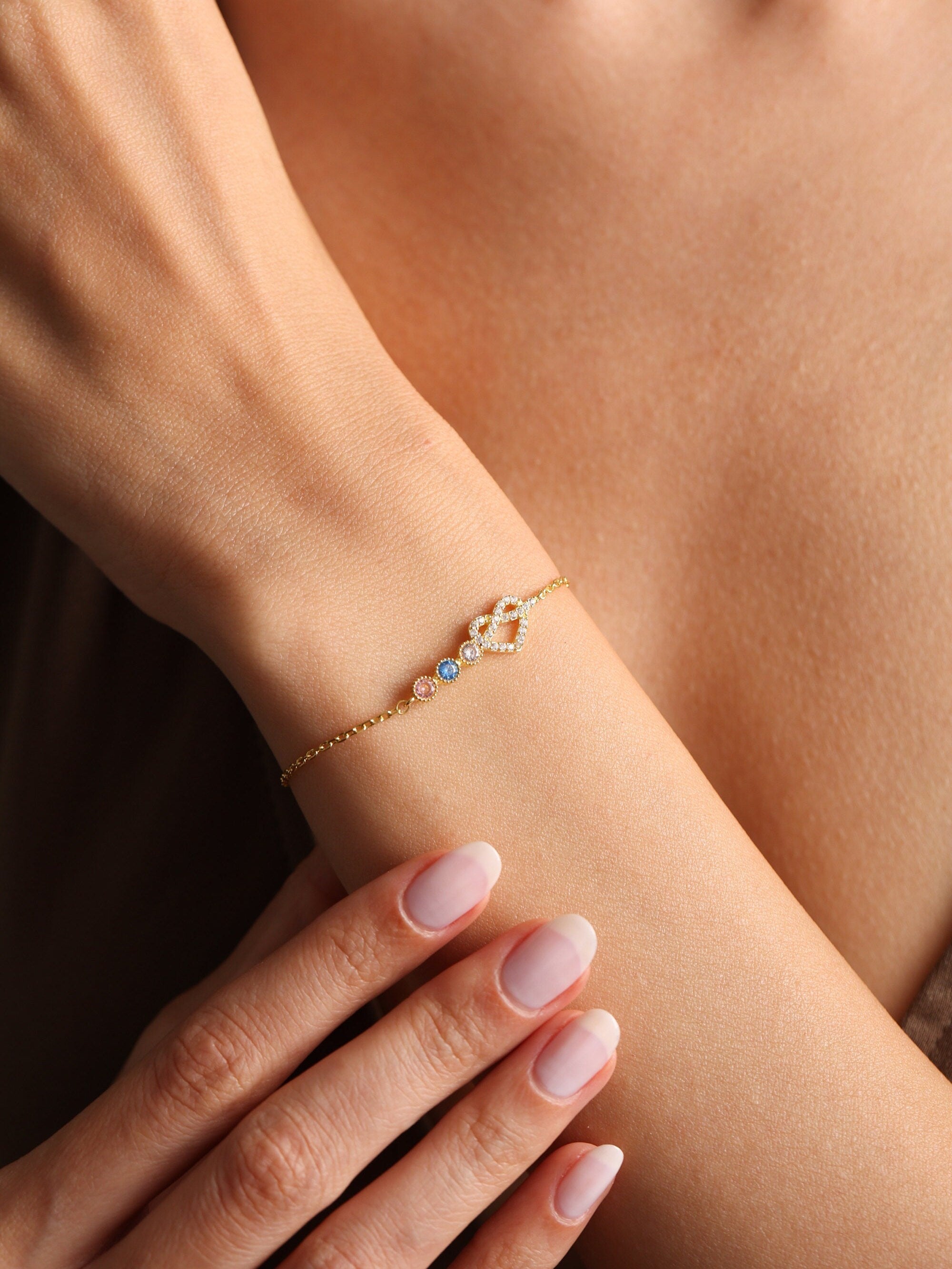 Handmade Sterling Silver Birthstone Bracelet