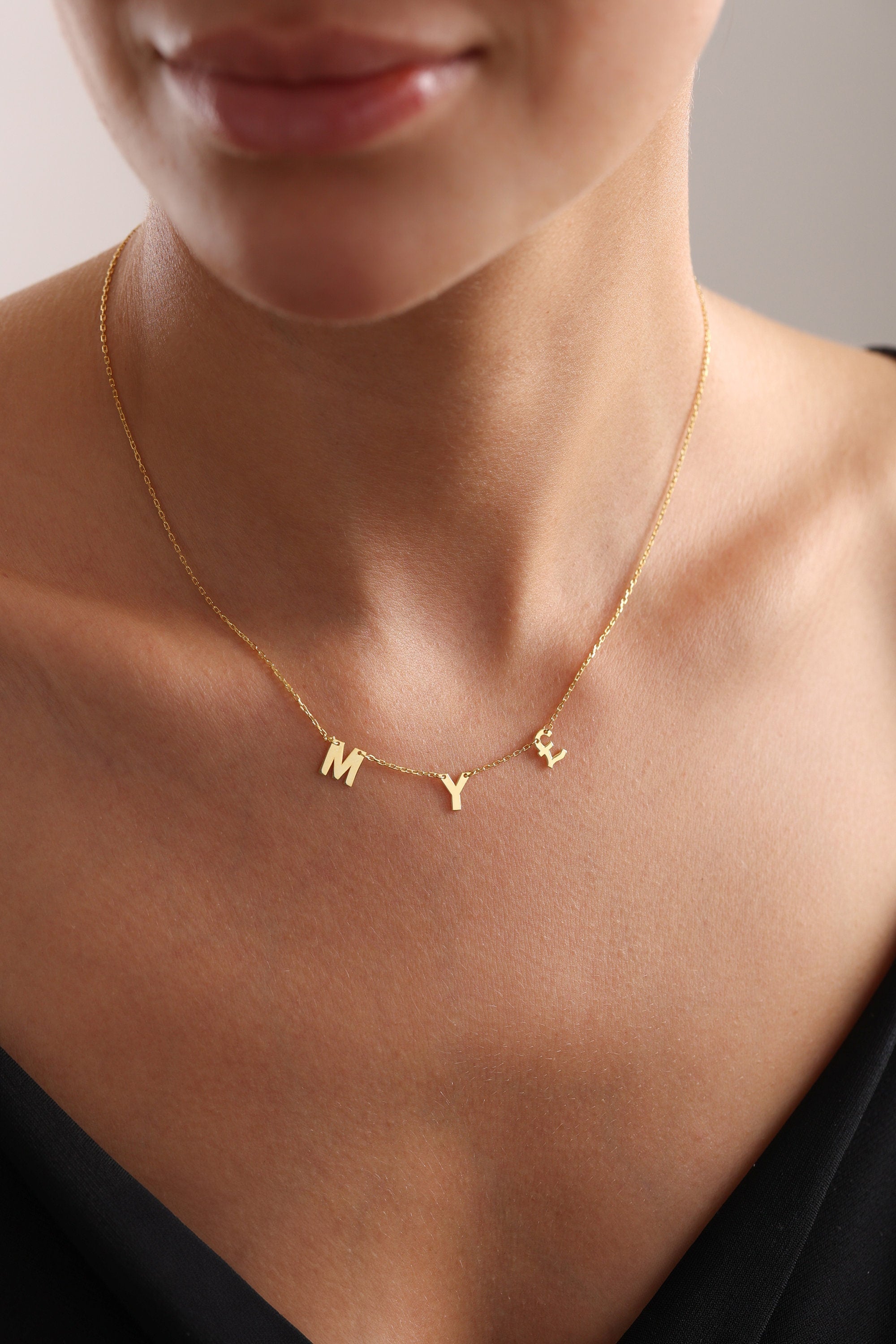 Sterling Silver Custom Initial Necklace