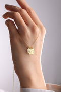 Gold Initial Tag Necklace • Personalized Sterling Silver Charm