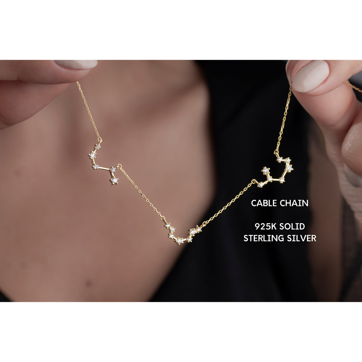 Zodiac Necklace with Curb Chain