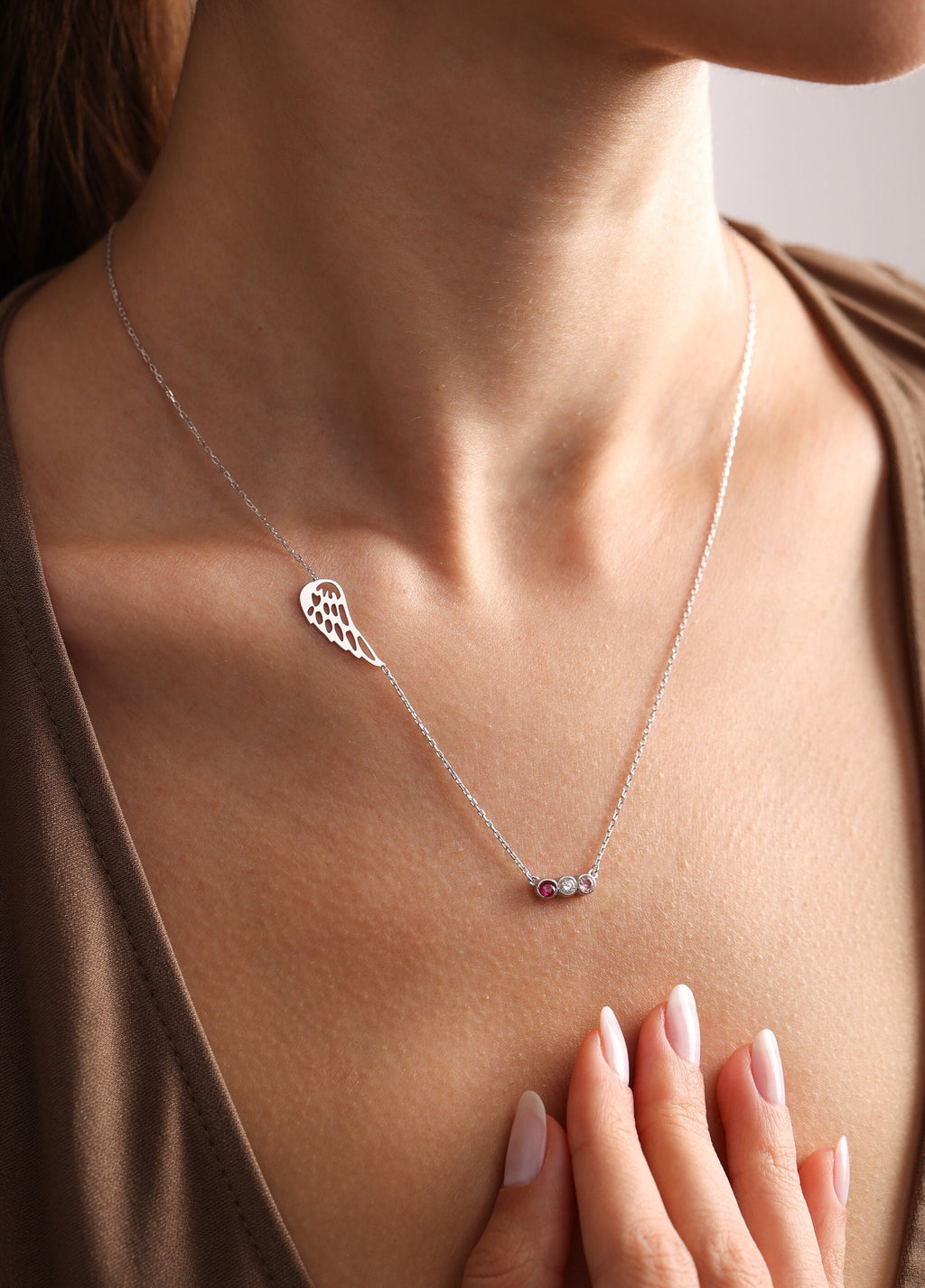 Sterling Silver Birthstone Memorial Necklace