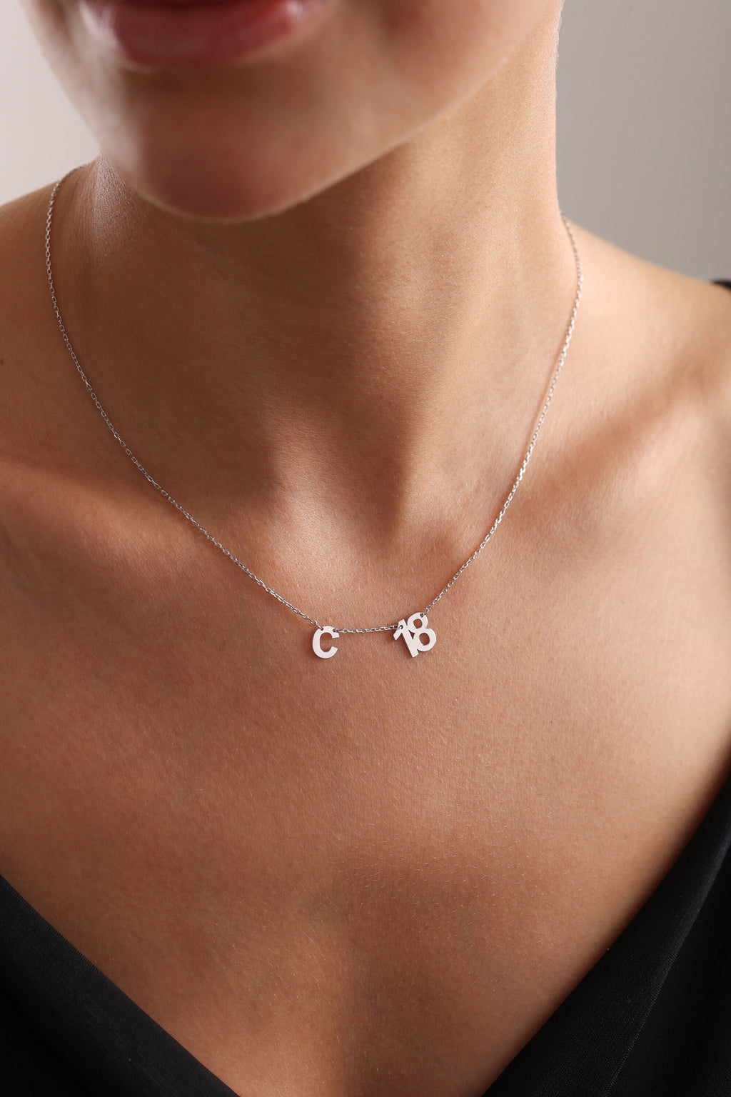 Personalized Sterling Silver Initial Necklace