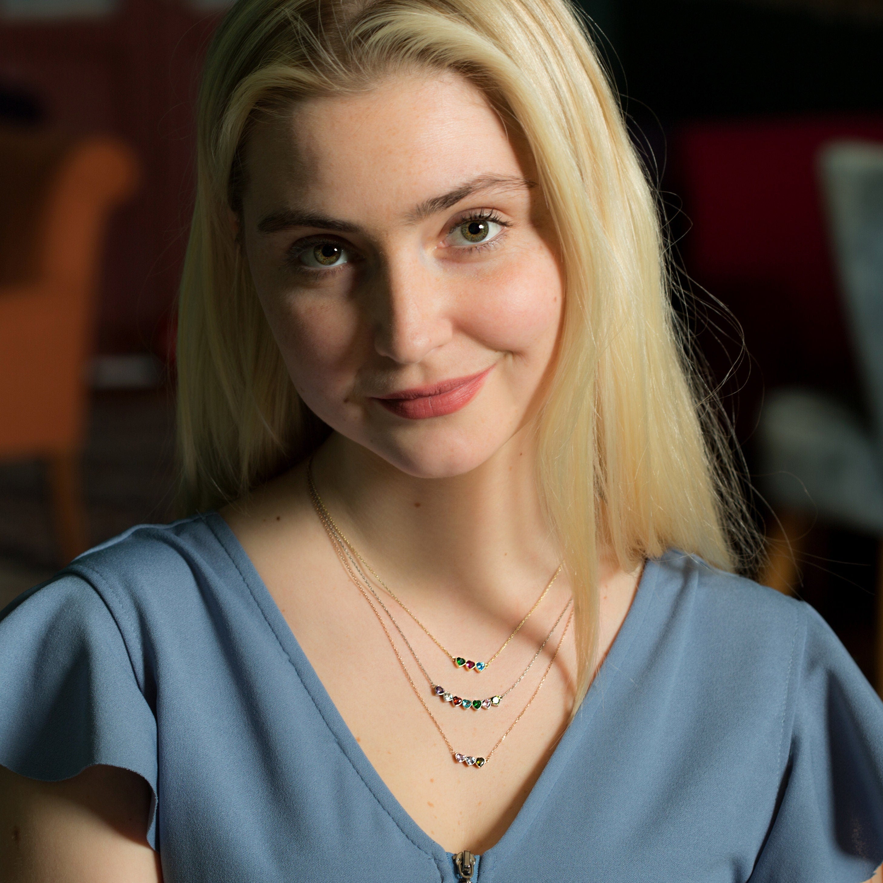 Custom Family Birthstone Necklace