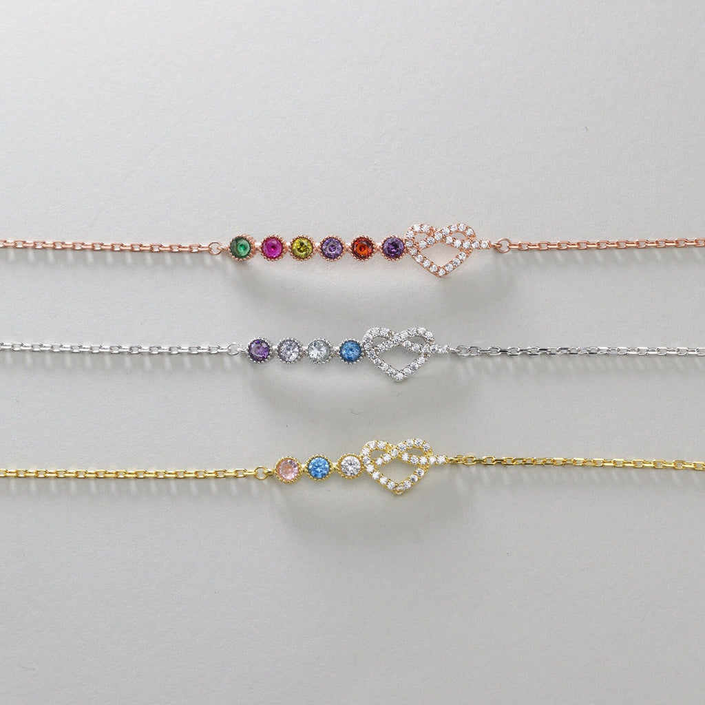 Handmade Sterling Silver Birthstone Bracelet