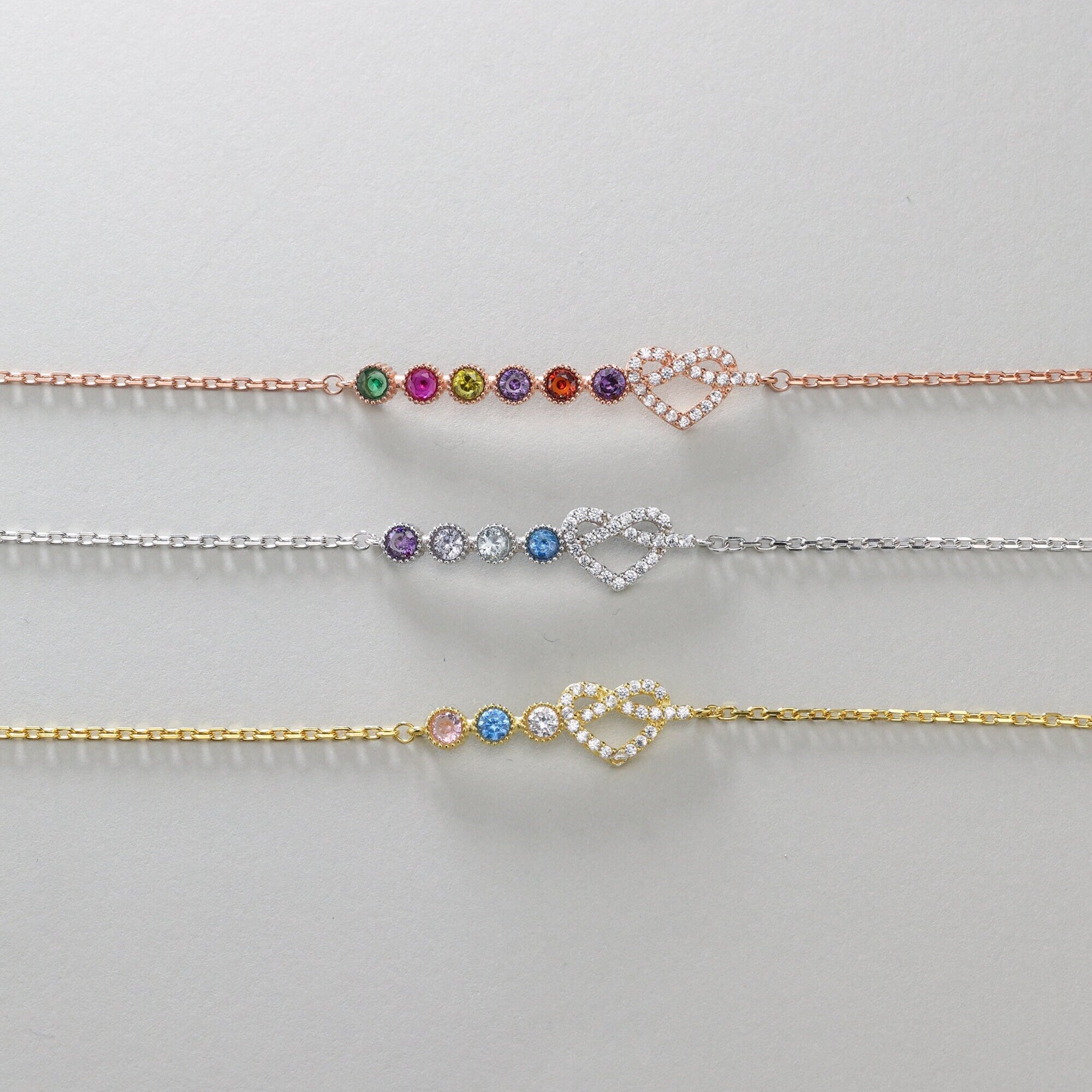 Handmade Sterling Silver Birthstone Bracelet