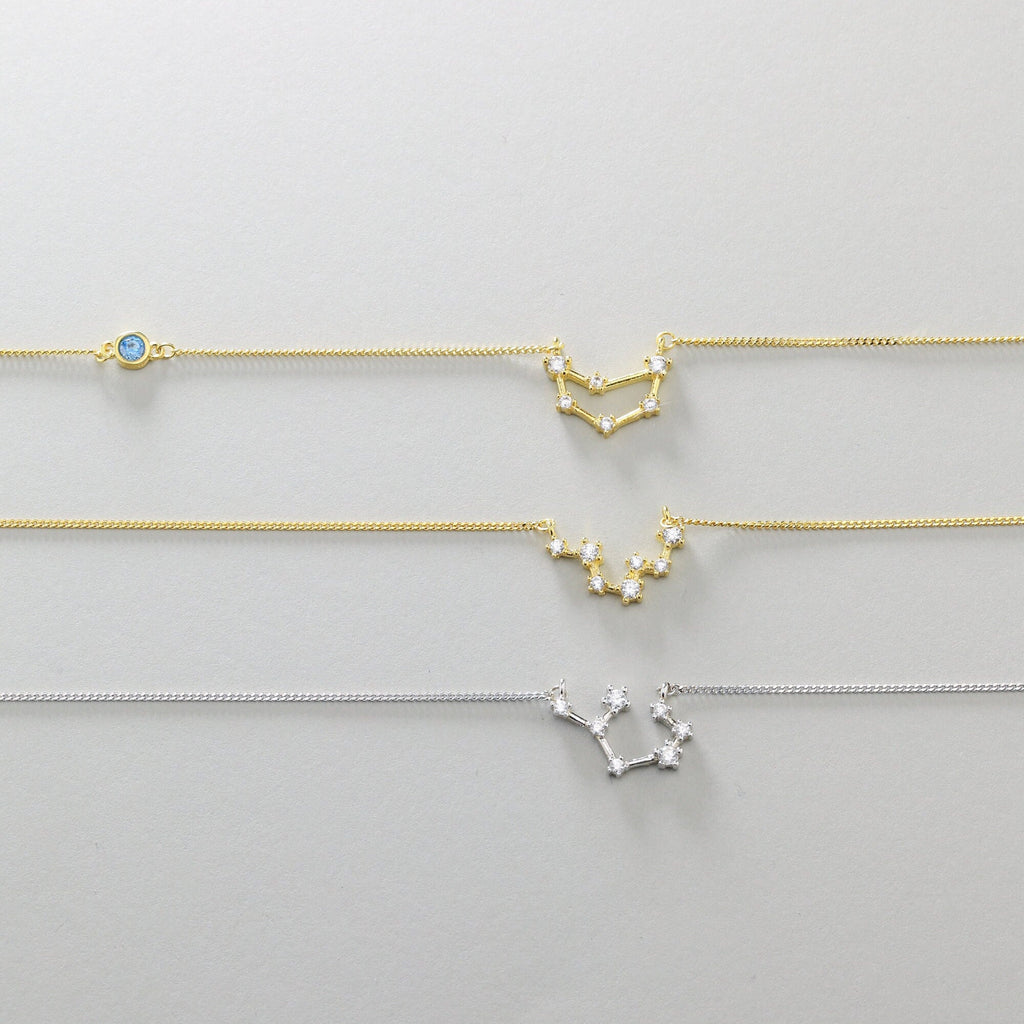 Zodiac Necklace with Birthstone