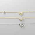 Sterling Silver Zodiac Necklace with Birthstone