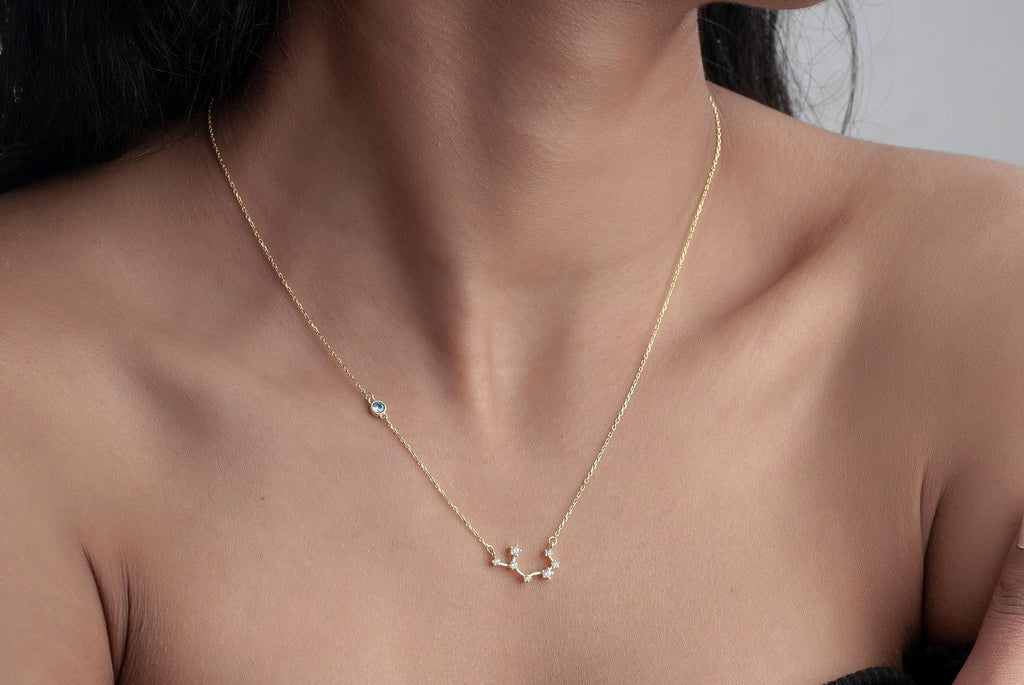 Zodiac Necklace with Birthstone