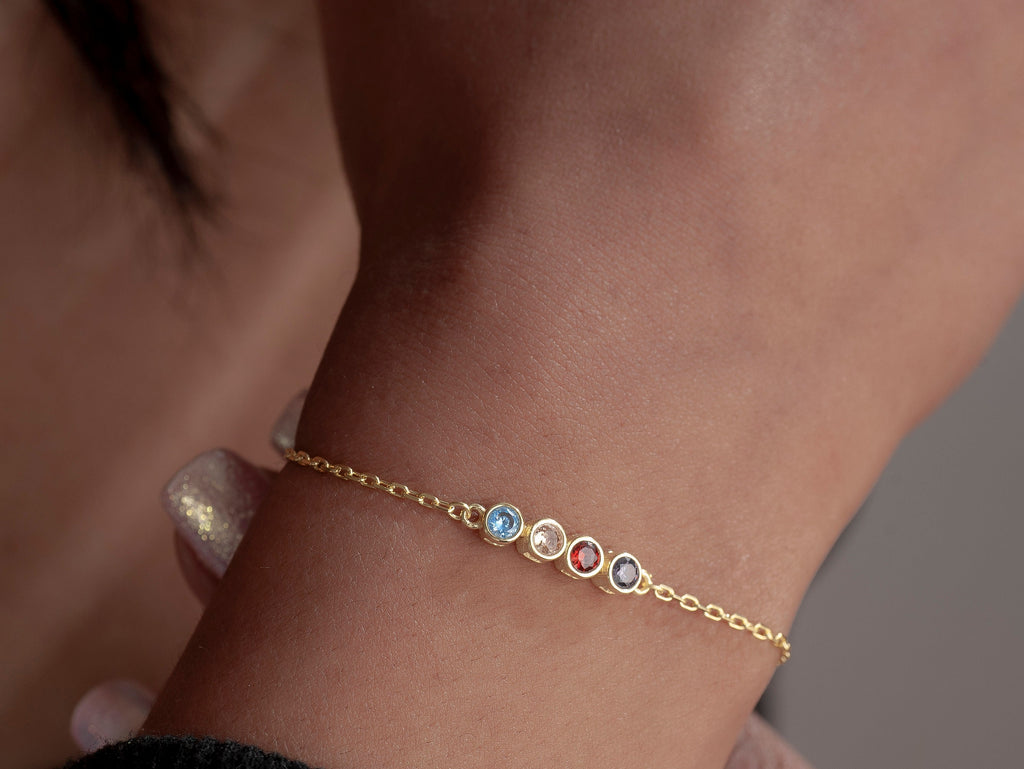 Family Birthstone Bracelet For Mom
