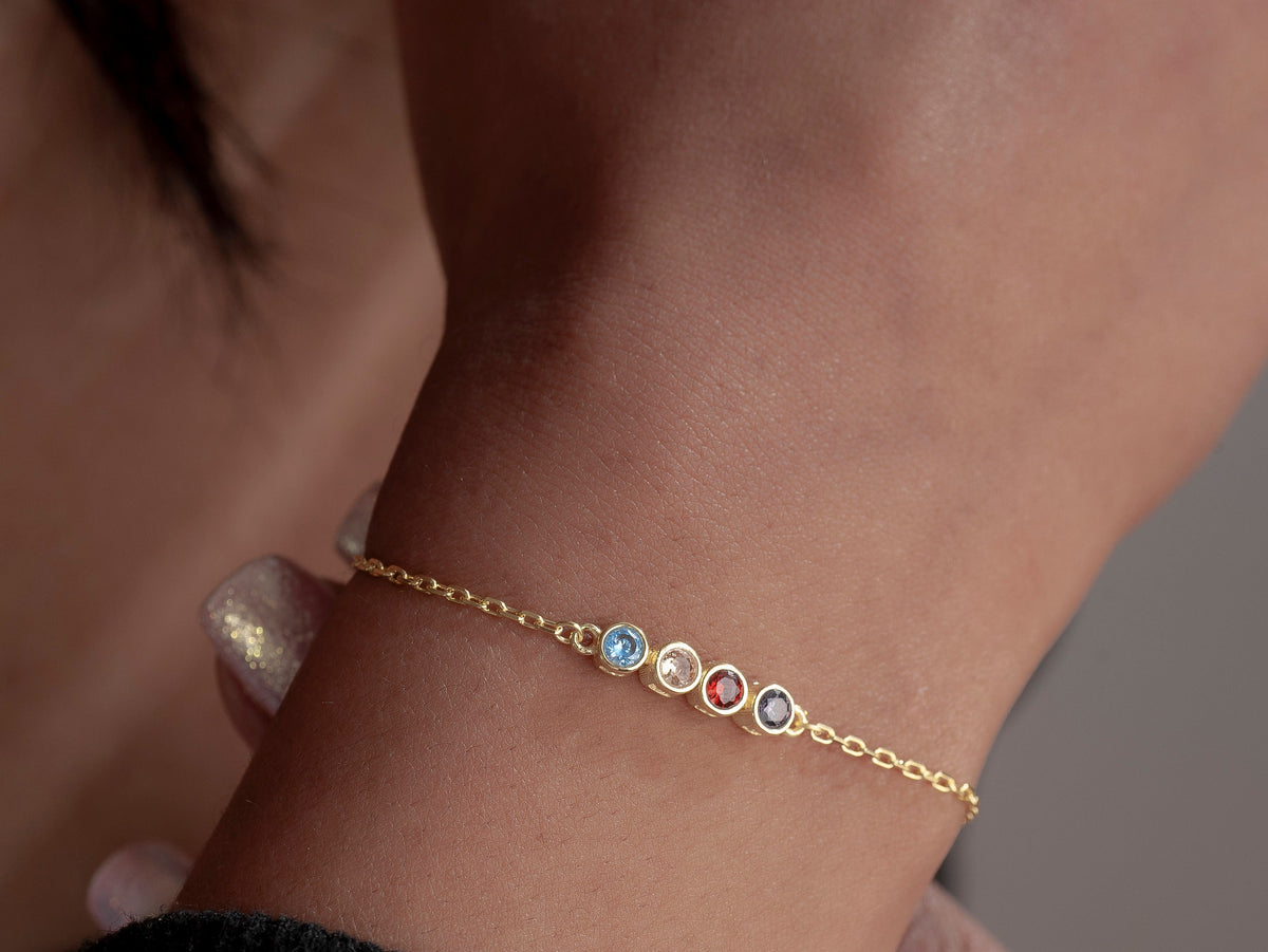 Family Birthstone Bracelet For Mom