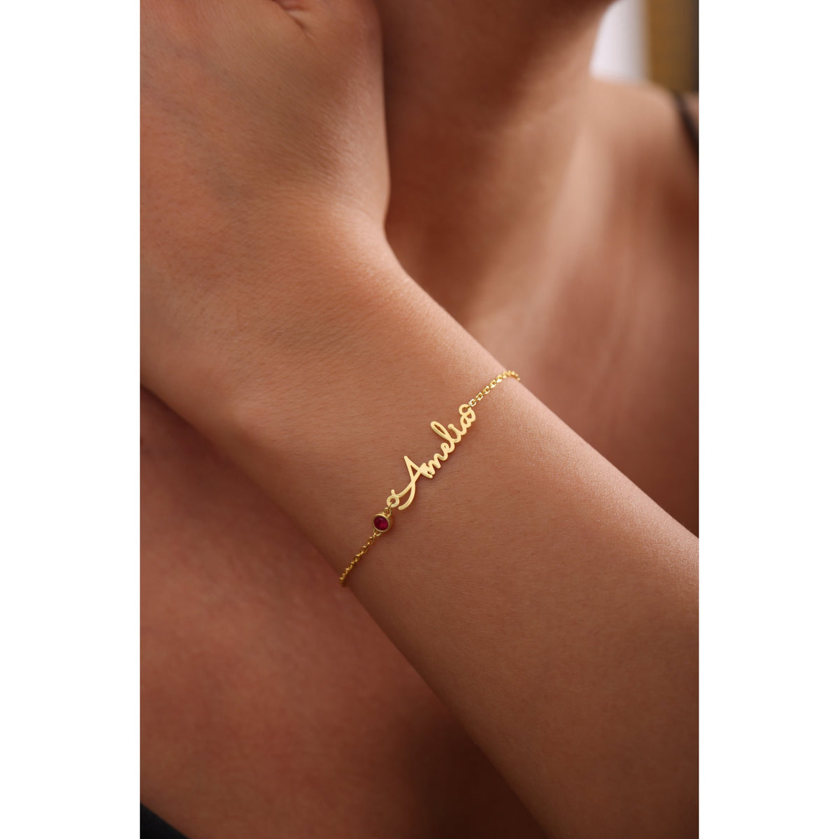 Personalized Birthstone Name Bracelet