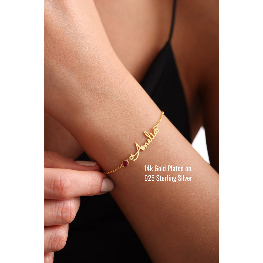 Personalized Birthstone Name Bracelet