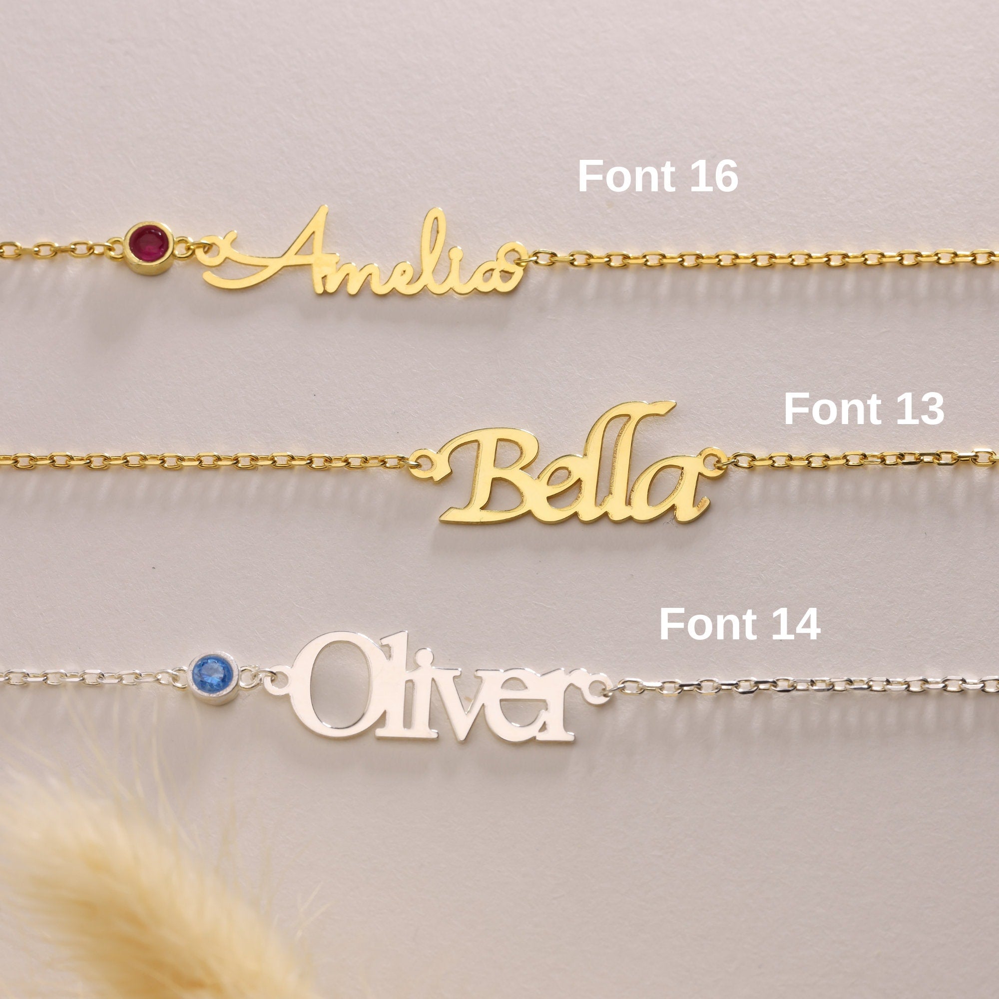 Personalized Birthstone Name Bracelet