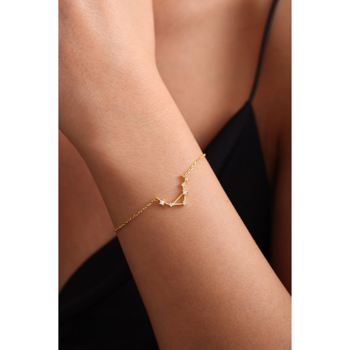 Personalized Sterling Silver Zodiac Bracelet with Birthstone