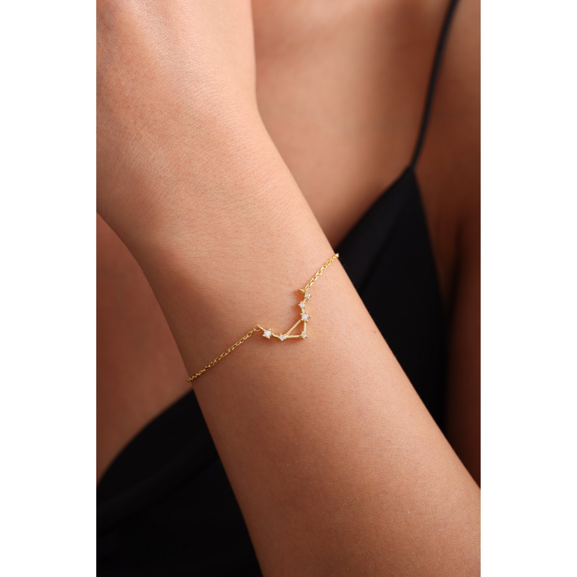 Custom zodiac bracelet with birthstone