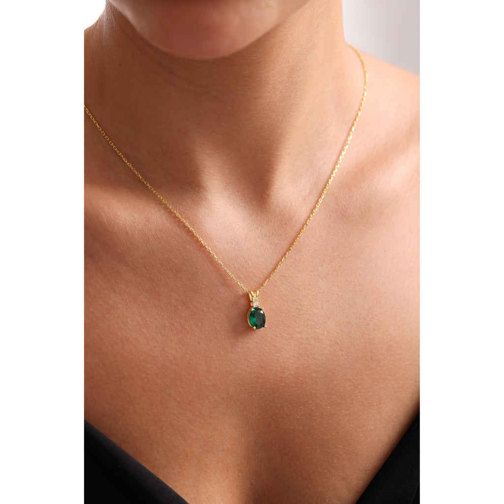 Handmade Emerald Pendant Necklace
