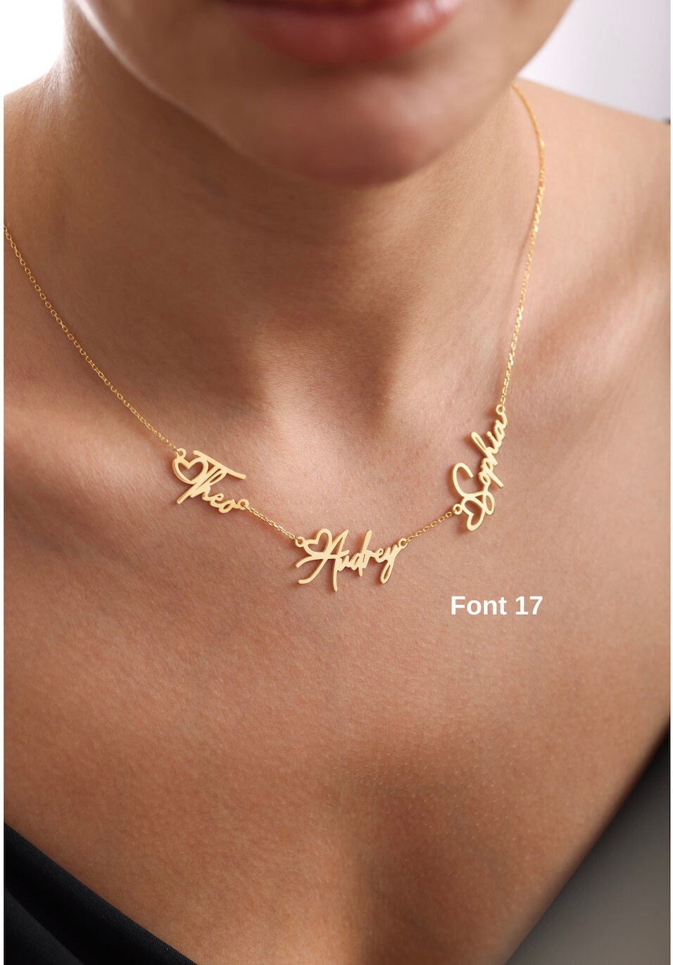 2 Names Heart Name Necklace