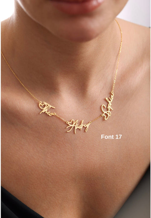 2 Names Heart Name Necklace
