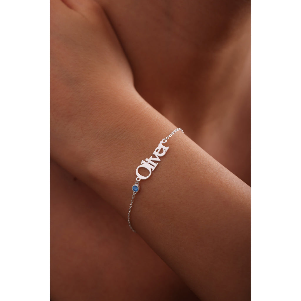 Personalized Birthstone Name Bracelet