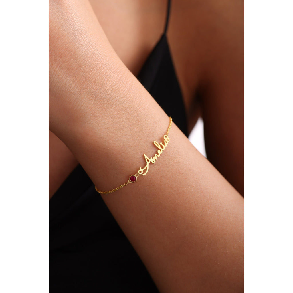 Personalized Birthstone Name Bracelet