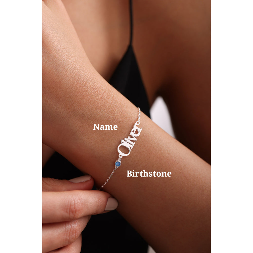 Personalized Birthstone Name Bracelet