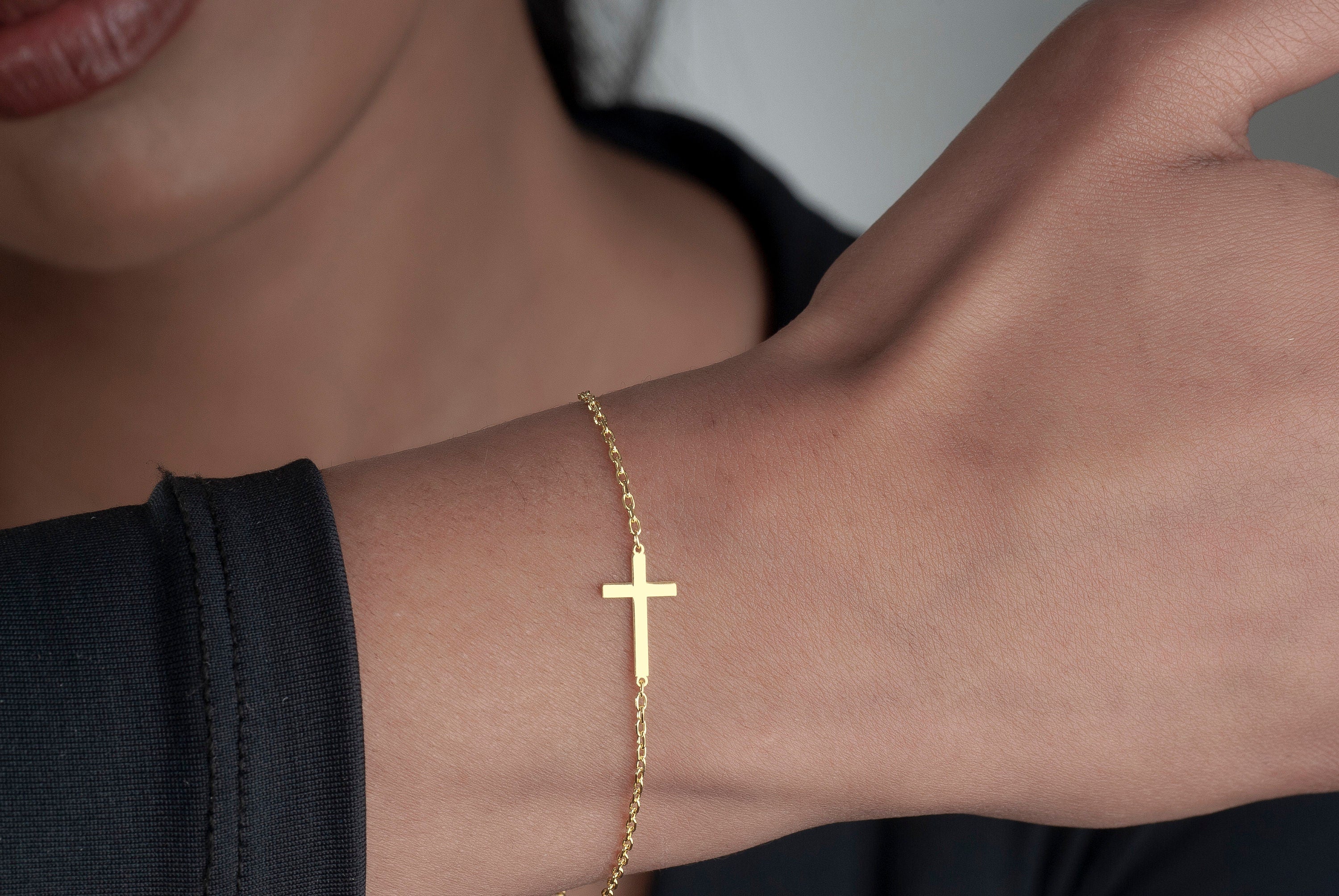 Sterling Silver Cross Bracelet